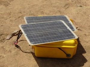 Solar suitcase in use